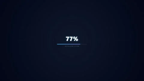Loading Screen Elements Observing Centered 100 Percent Progress with Dark B.. Stock Footage 347957782