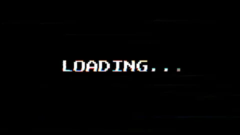 Loading Screen Glitch Animation with Digital Noise, Error Signal Effect, Bl.. Stock Footage 331494538