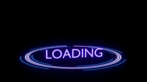 Loading screen with neon glow effect, Futuristic interface with glowing blue イラスト素材