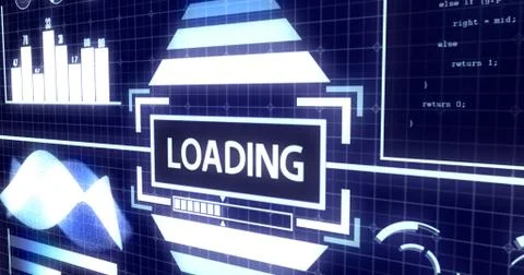 Loading Screen with Process Bar and Digital objects Ver.4 Stock Illustration
