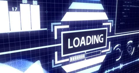 Loading Screen with Process Bar and Digital objects Ver.4 Stock Illustration