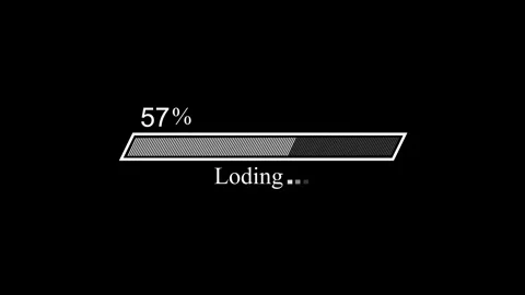 Loading Screen with Progress Bar Animation on Black Background Vidéo 309888422