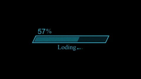 Loading Screen with Progress Bar Animation on Black Background Stock Footage 309888443