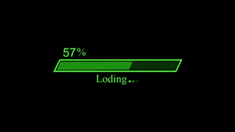 Loading Screen with Progress Bar Animation on Black Background Stock Footage 309888464