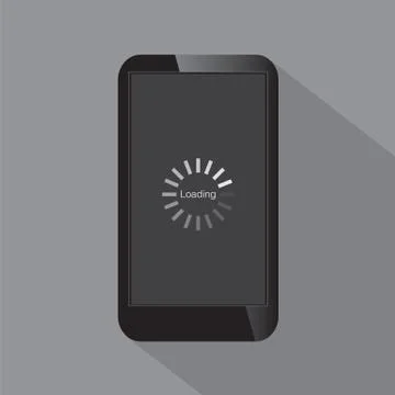 Loading Screen On Smartphone Vector Illustration Stock Illustration