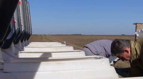 Loading seeder with soybean seed Stock Footage 50731102