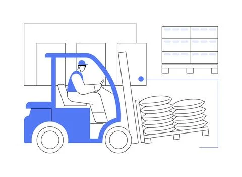 Loading service isolated cartoon vector illustrations. Ilustración de archivo