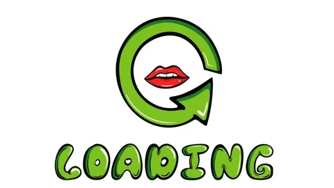 Loading sign and lips white Stock Footage 112279396