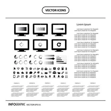 Loading sign computer upload Stock Illustration