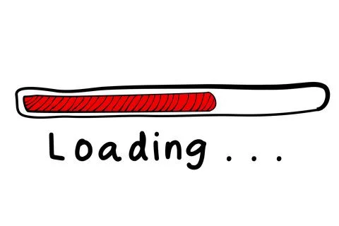 Loading sign, simple vector hand draw sketch Stock Illustration