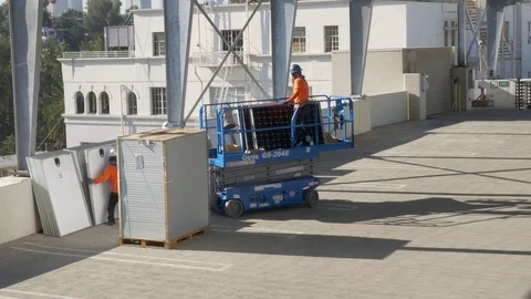 Loading Solar Panels Stock Footage 123709378