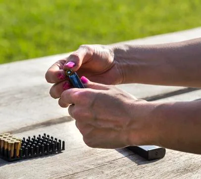 Loading some ammo Stock Photos