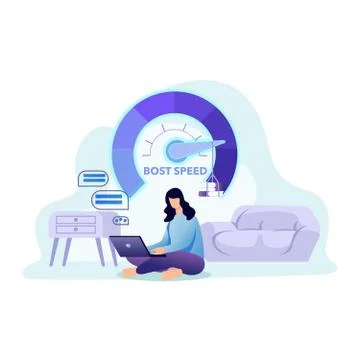 Loading speed boost, Internet boost speed vector illustration concept Stock Illustration
