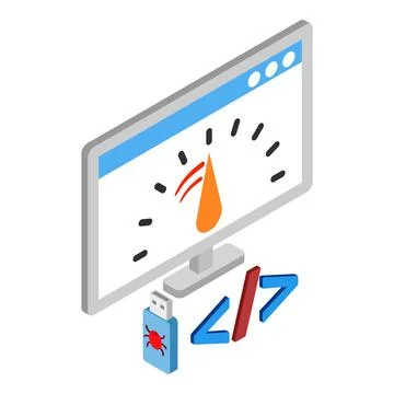 Loading speed icon, isometric style Stock Illustration
