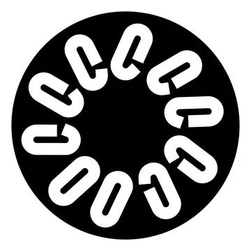 Loading spinner icon with interlocking chain links Stock Illustration