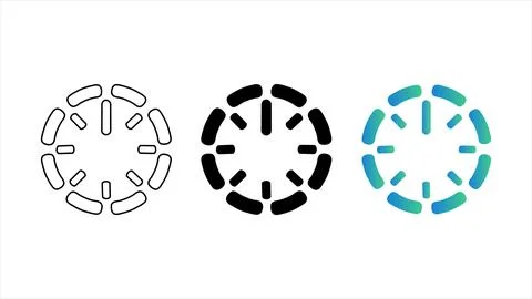 Loading spinner icon set Ilustración de archivo
