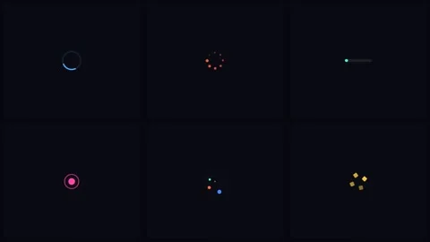 Loading Spinner Pack - Loading Animation Icons Set, Spinning Progress Indicators Stock Footage 340365015