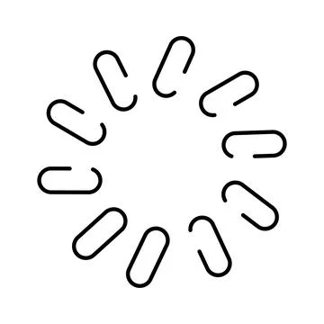 Loading spinning paperclip circle icon design Stock Illustration