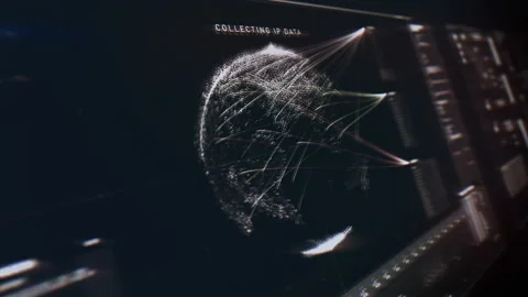 Loading Spy Program Map To Track Ip Address Of Dangerous Online Hacker Stock Footage 201610700