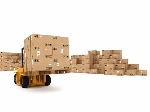 Loading stack of  boxes Stock Photos
