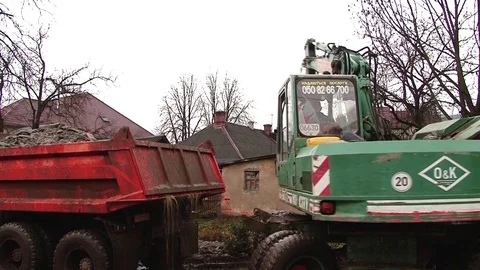 Loading stone Excavating In The Car Stock Footage 70517562