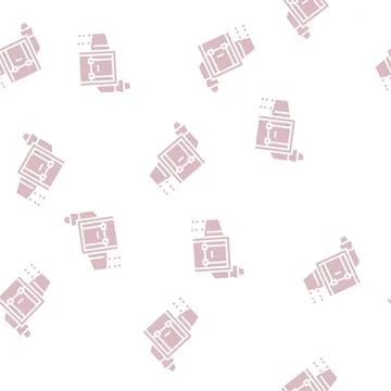 Loading stone machine glyph seamless pattern Stock Illustration