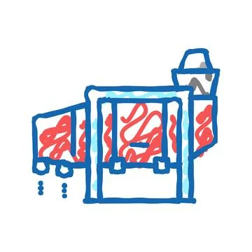 Loading stone machine icon doodle illustration Stock Illustration