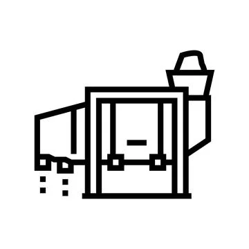 Loading stone machine line icon vector illustration Stock Illustration