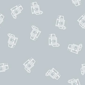 Loading stone machine line seamless pattern Stock Illustration