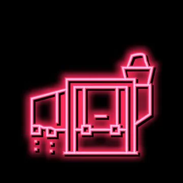 Loading stone machine neon glow icon illustration Stock Illustration