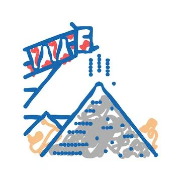 Loading stone machine tower icon doodle illustration Stock Illustration