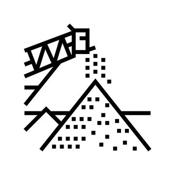 Loading stone machine tower line icon vector illustration Stock Illustration