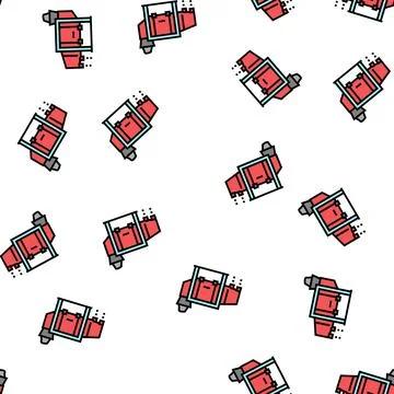 Loading stone machine vector seamless pattern Stock Illustration