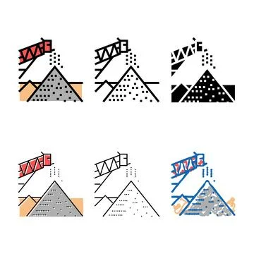 Loading stone types machine tower color icon vector Stock Illustration