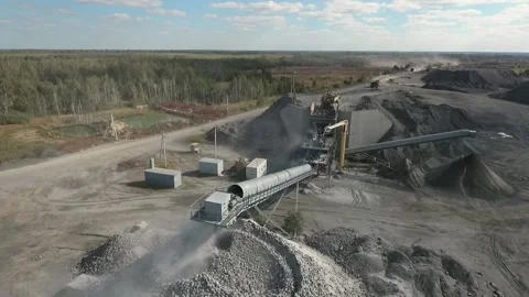 Loading stones into the crusher and crushing them Stock Footage 200826728