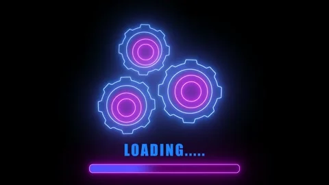 Loading symbol with glowing neon effect green screen background Stock Footage 304266800