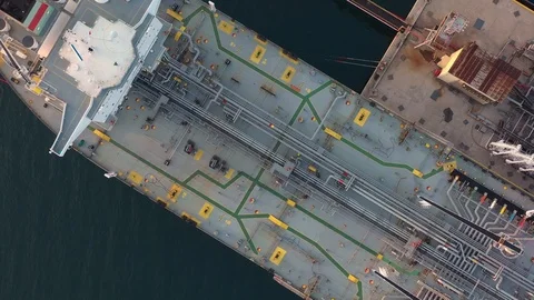 Loading of the tanker from the oil terminal Видео 120128450