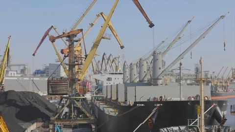 Loading a tanker in the port. Loading a ... | Stock Video | Pond5