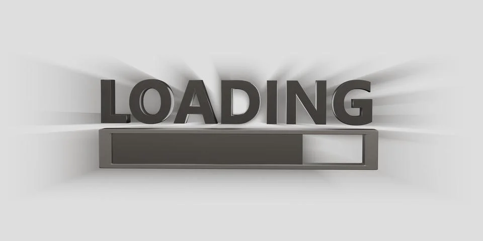 Loading text and symbols On a simple background 3d illustration Stock Illustration