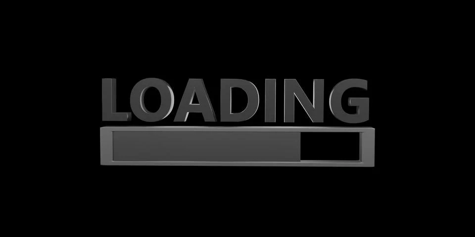 Loading text and symbols On a simple background 3d illustration Stock Illustration