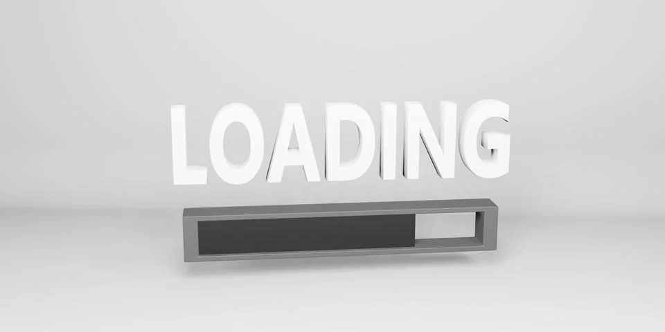 Loading text and symbols On a simple background 3d illustration Stockillustratie