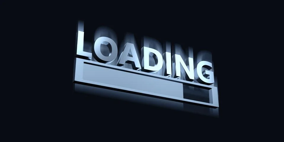 Loading text and symbols On a simple background 3d illustration Stock Illustration