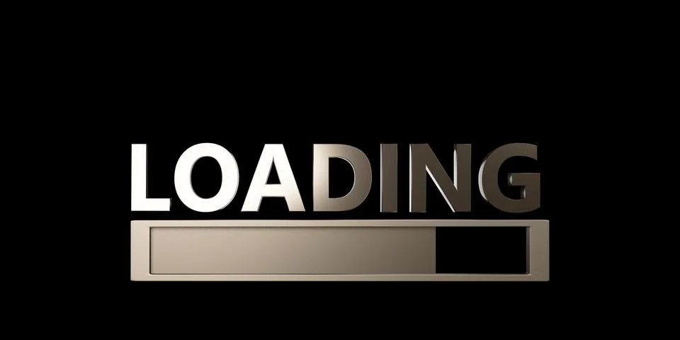 Loading text and symbols On a simple background 3d illustration Stock Illustration