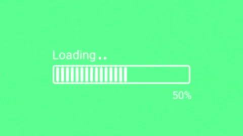 Loading Text with Progress Bar Animation on Green Screen Stock Footage 342132513