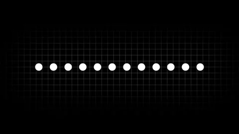Loading thinking animation dots animation on grid background. Stock Footage 334127544