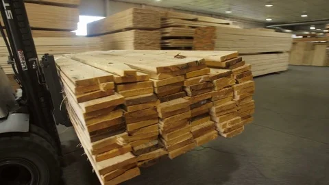 Loading in a timber warehouse Stock Footage 82906033