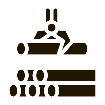 Loading timber wood machine icon Vector Glyph Illustration Stock Illustration