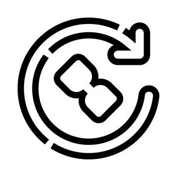 Loading time concept with hourglass and refresh arrow Ilustração Stock