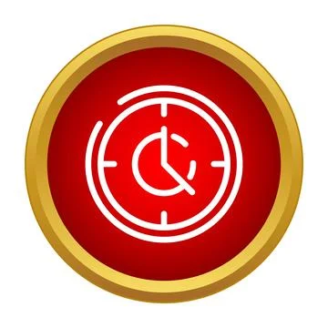 Loading time concept icon on red button Stock Illustration
