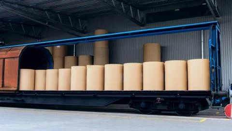 Loading trains Foto stock